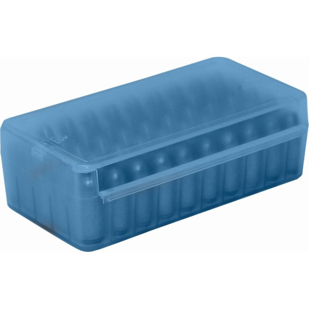 MTM Side Slide Handgun Ammo Box 9mm Luger Clear Blue