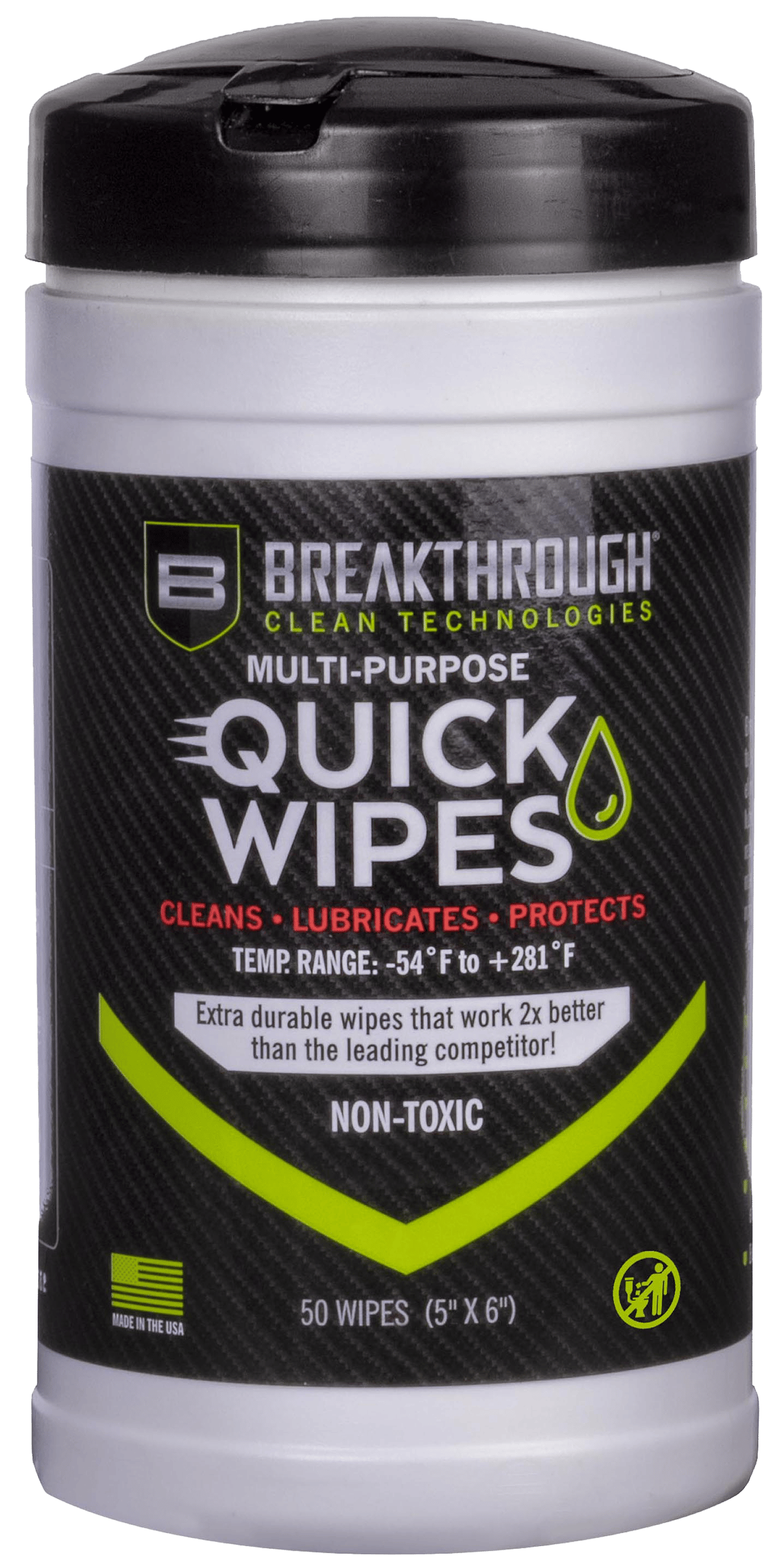 Breakthrough Clean BTCLPQW50 Quick Wipes 5" x 6" 50 Count