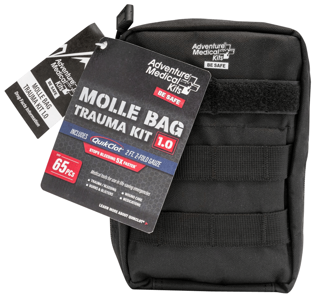 Adventure Medical Kits 20640299 MOLLE Bag Trauma Kit 1.0 Treats Injuries/Illnesses Black