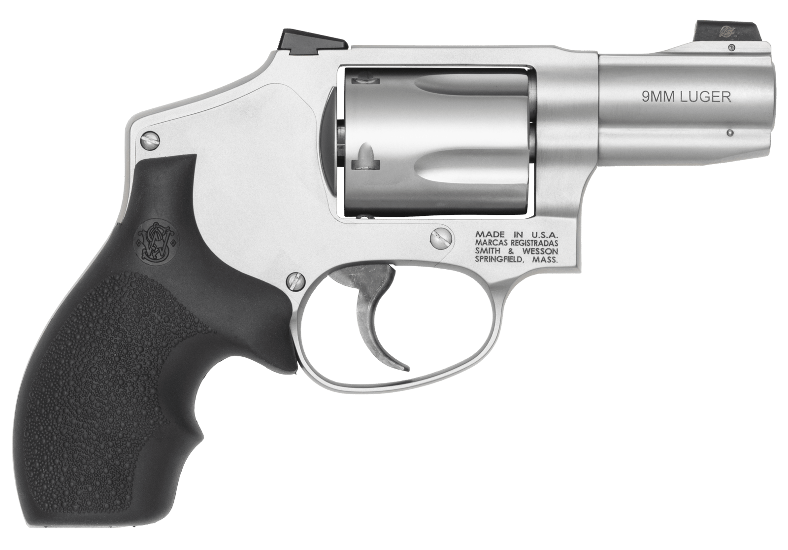Smith & Wesson 14295 Model 940  J-Frame 9mm Luger 5 Shot 2.17" Stainless Steel Barrel, Cylinder & Frame, Black Hogue Rubber Grip, Concealed Hammer