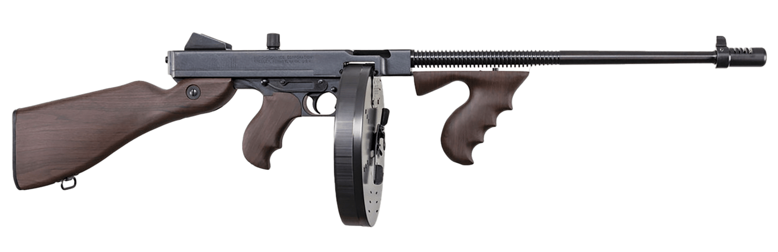 Auto-Ordnance T5P100D 1927A-1 Lightweight Deluxe .45 Cal 100+1 Fixed Walnut Wood Stock, Walnut Grip