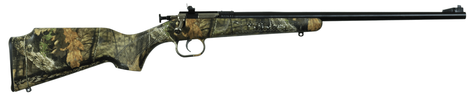 Crickett KSA2163 Youth  22 LR 1rd 16.12" Blued Barrel & Receiver, Fixed Front/Adjustable Rear Peep Sight, Hydro Dipped Mossy Oak Break-Up Synthetic Stock w/11.5" LOP, Rebounding Firing Pin Safety