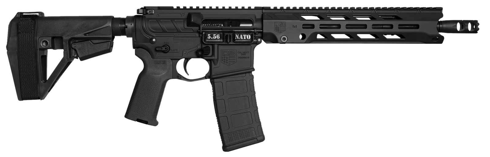 Diamondback DB1984K001  Obsidian 5.56 NATO 30+1 11.50" Black Nitride 11" M-LOK Handguard SBA5 Brace Magpul MOE K2 Grip
