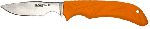 AccuSharp 731C Caping  Fixed Caping 3.50" Stainless Steel Blade/Blaze Orange Ergonomic Anti-Slip Handle