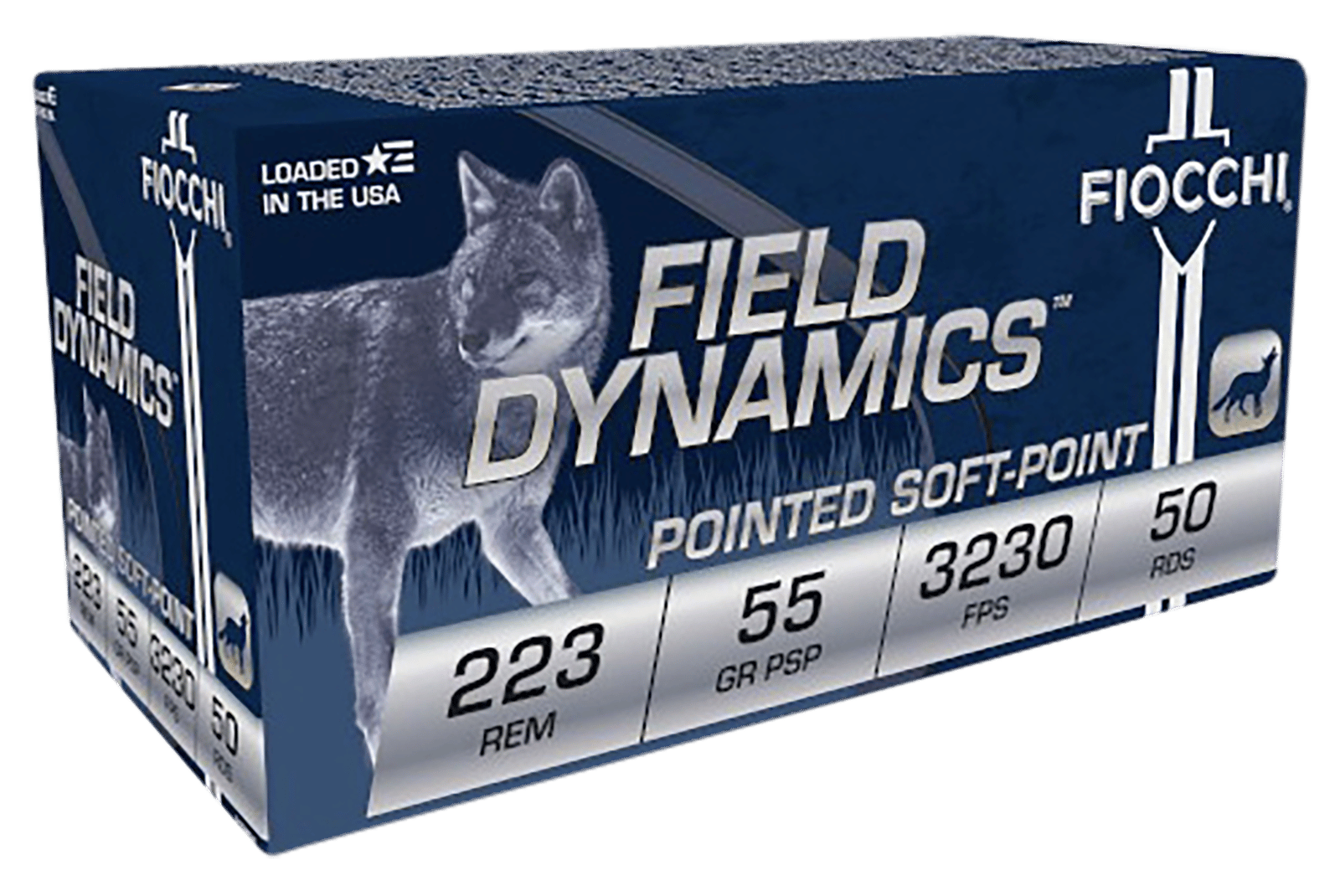 Fiocchi 223B50 Field Dynamics  223Rem 55gr Pointed Soft Point 50 Per Box/10 Case