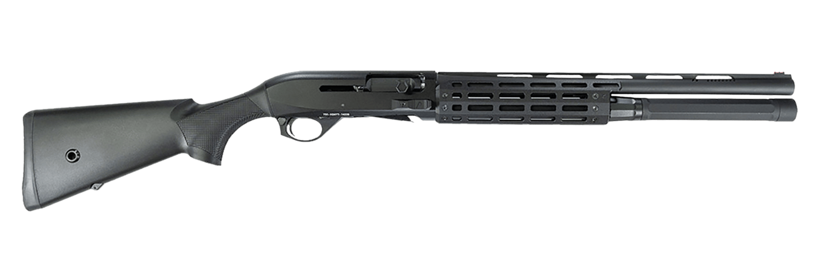 MAC 21000182 Agency Tradesman 2 12 Gauge Semi-Auto 5+1 18.50" Black Chromate Ported Vent Rib Barrel, Black Anodized Picatinny Rail Receiver, Fixed Black Synthetic Stock