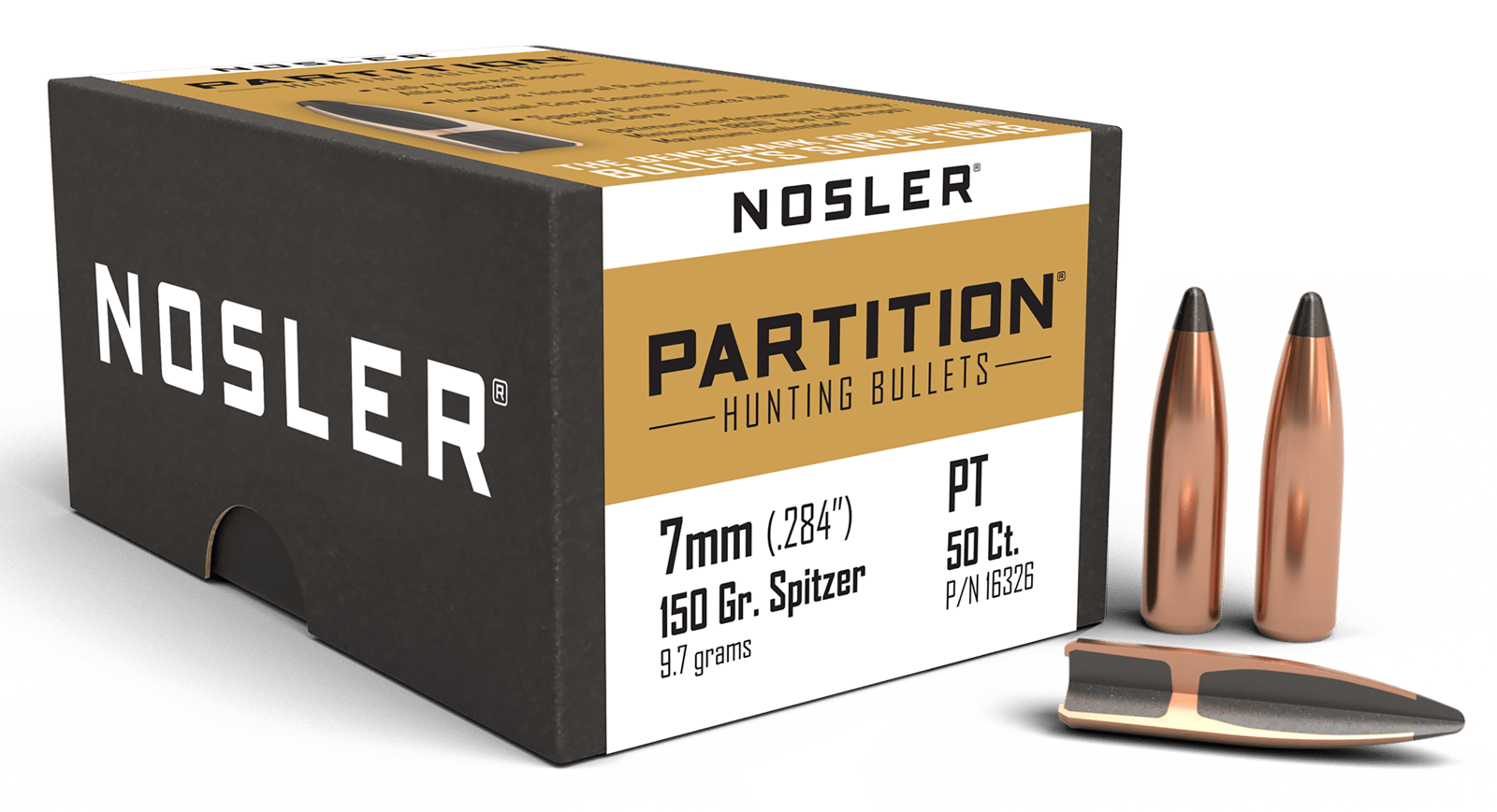 Nosler 16326 Partition  7mm 150gr Spitzer 50/Box