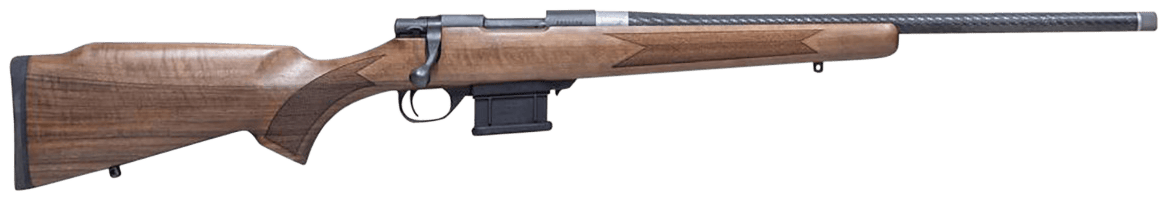 Howa HWHCF6ARC M1500 Mini Action Hunter 6mm ARC 5+1 20" Black Carbon Fiber Wrapped Barrel, Black Drilled & Tapped Steel Receiver, Walnut Fixed Stock, Right Hand