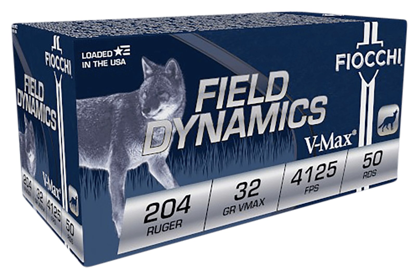 Fiocchi 204HVA Field Dynamics  204Ruger 32gr Hornady V Max 50 Per Box/20 Case