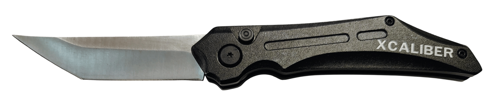 Xcaliber Knife Company  Switch Blade  3.50" Folding Tanto Plain Stainless D2 Steel Blade, 4.75" Black Aluminum Handle