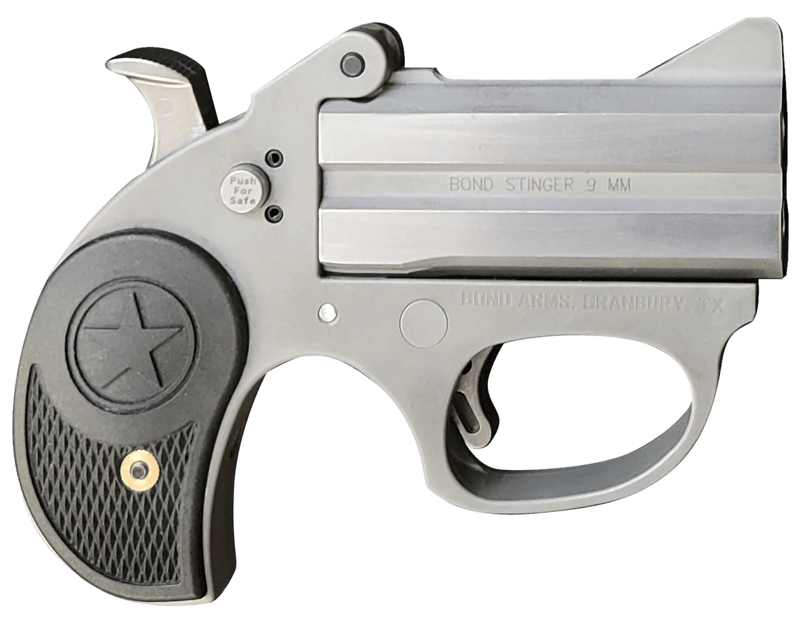 Bond Arms BASRS Stinger Stinger RS 357 Mag/38 Spl 2 Shot 3" Rough Matte Stainless Steel Barrel Rough Matte Stainless Steel Frame Black Rubber Grips Right Hand