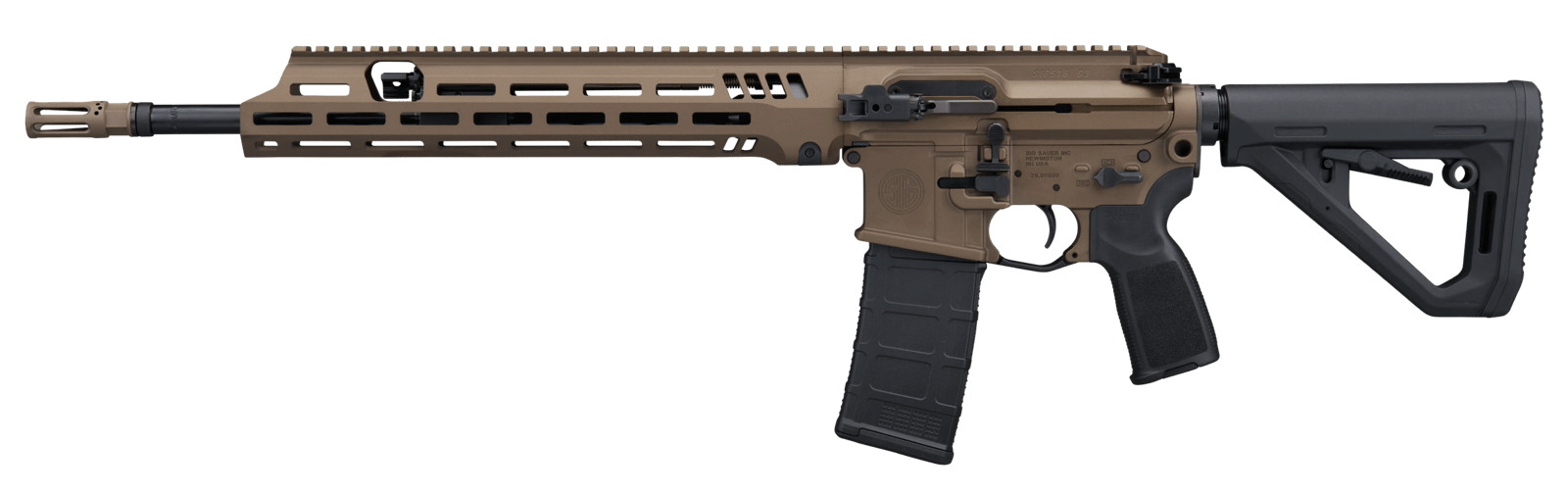 Sig Sauer R516G3556N16BBRZ 516 G3 5.56 NATO 30+1 16" Black Threaded Barrel, Bronze Cerakote Aluminum Receiver w/Picatinny Rail, M-LOK Handguard, Magpul DT Black Polymer Stock, AR Compatible Reduced An