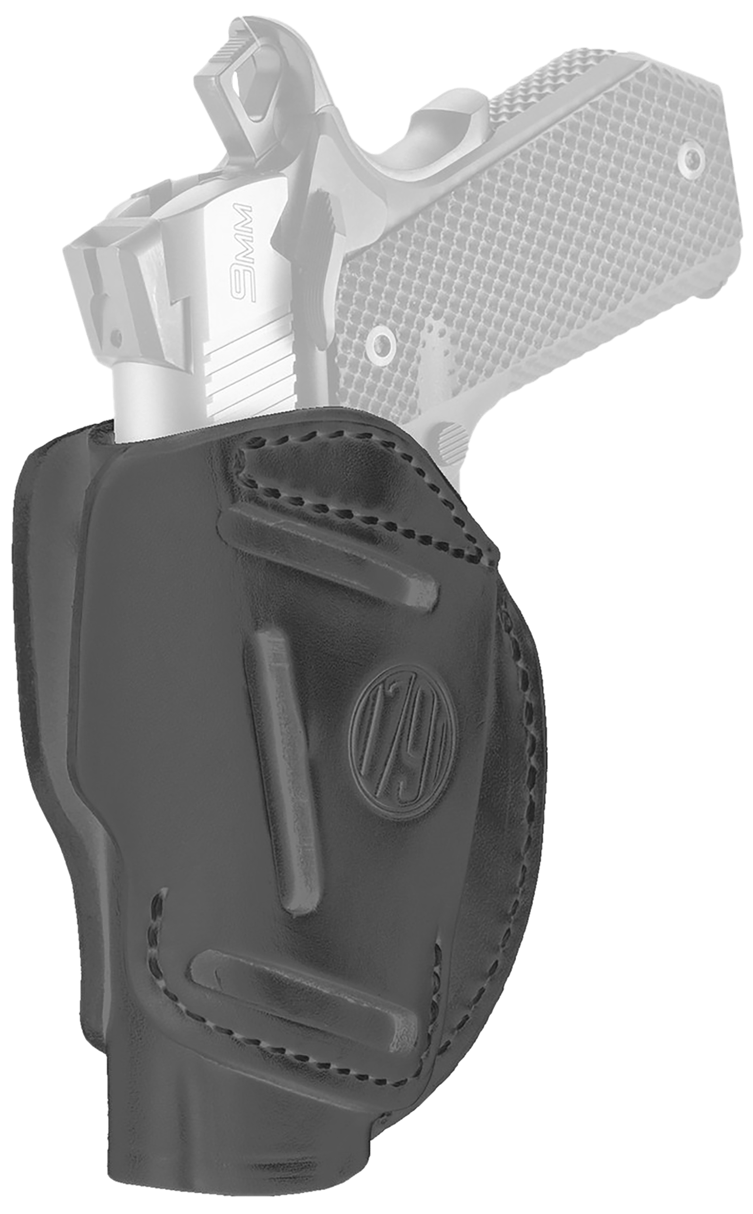 1791 Gunleather 3WH1SBLA 3-Way  IWB/OWB Size 01 Stealth Black Leather Belt Loop Fits 1911 3-4" Ambidextrous