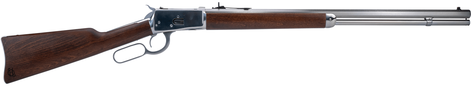 Heritage Mfg H9204424F9 92 Ranch Hand 44 Mag 12rd 24" Stainless Polished Octagon Barrel, Polished Stainless Steel Receiver, Fixed Hardwood Stock