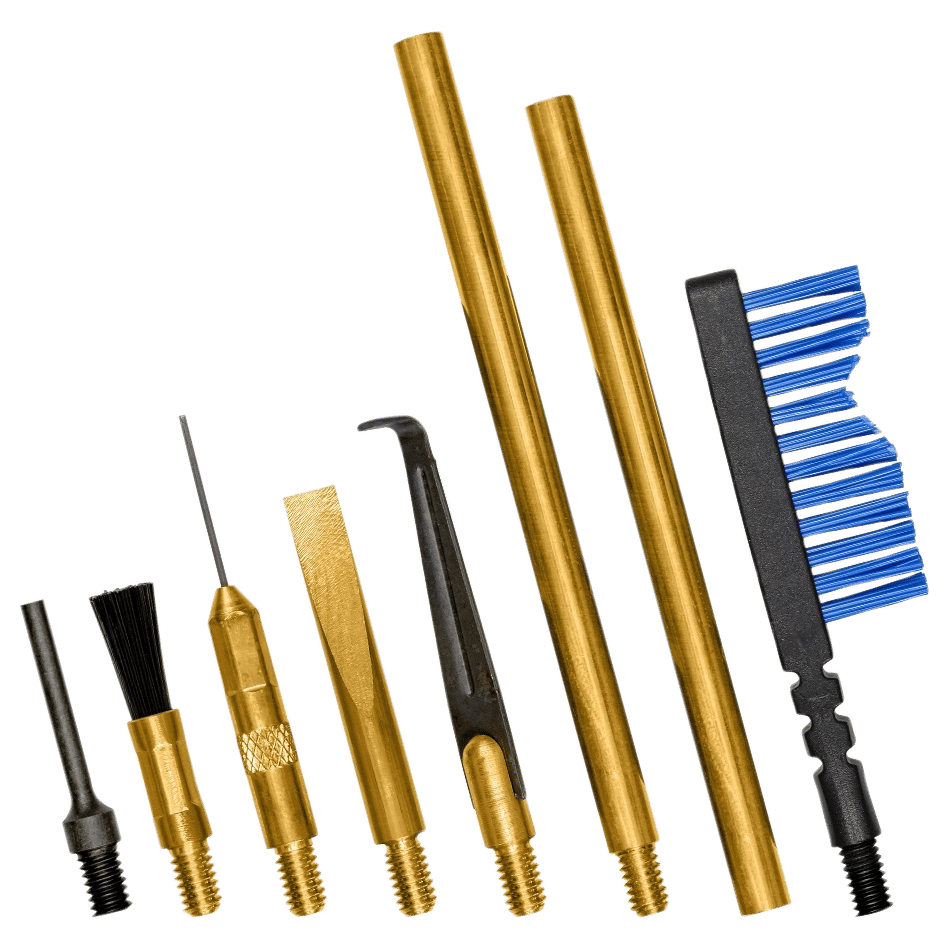 Otis FG932 Brass Scraper Tool Set MSR/AR Multi-Caliber Pieces Brass Nylon Bristles