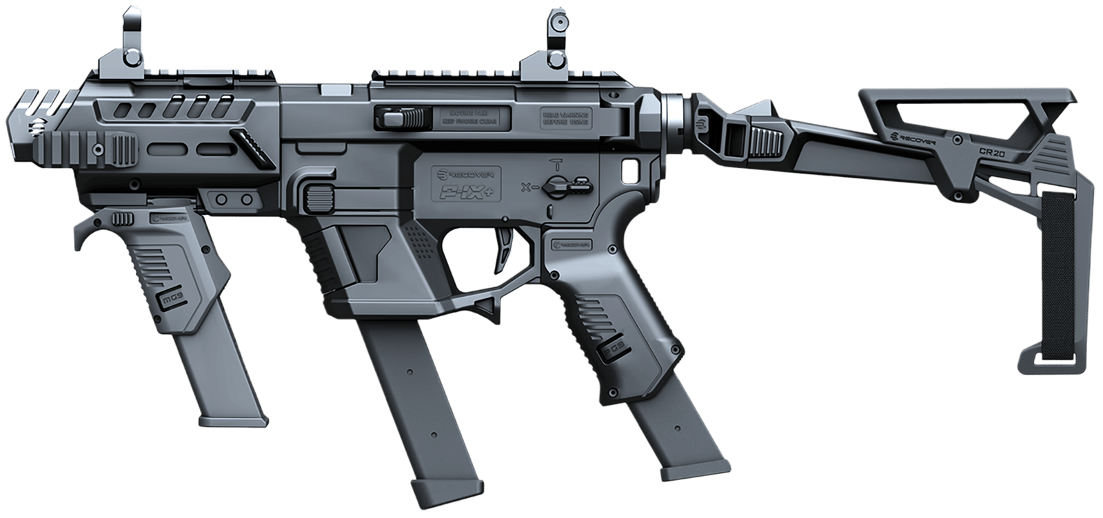 Recover Tactical PIXPMGFBR01 P-IX+MG  PG9 SR20 Metal Front Guard Folding Brace Black