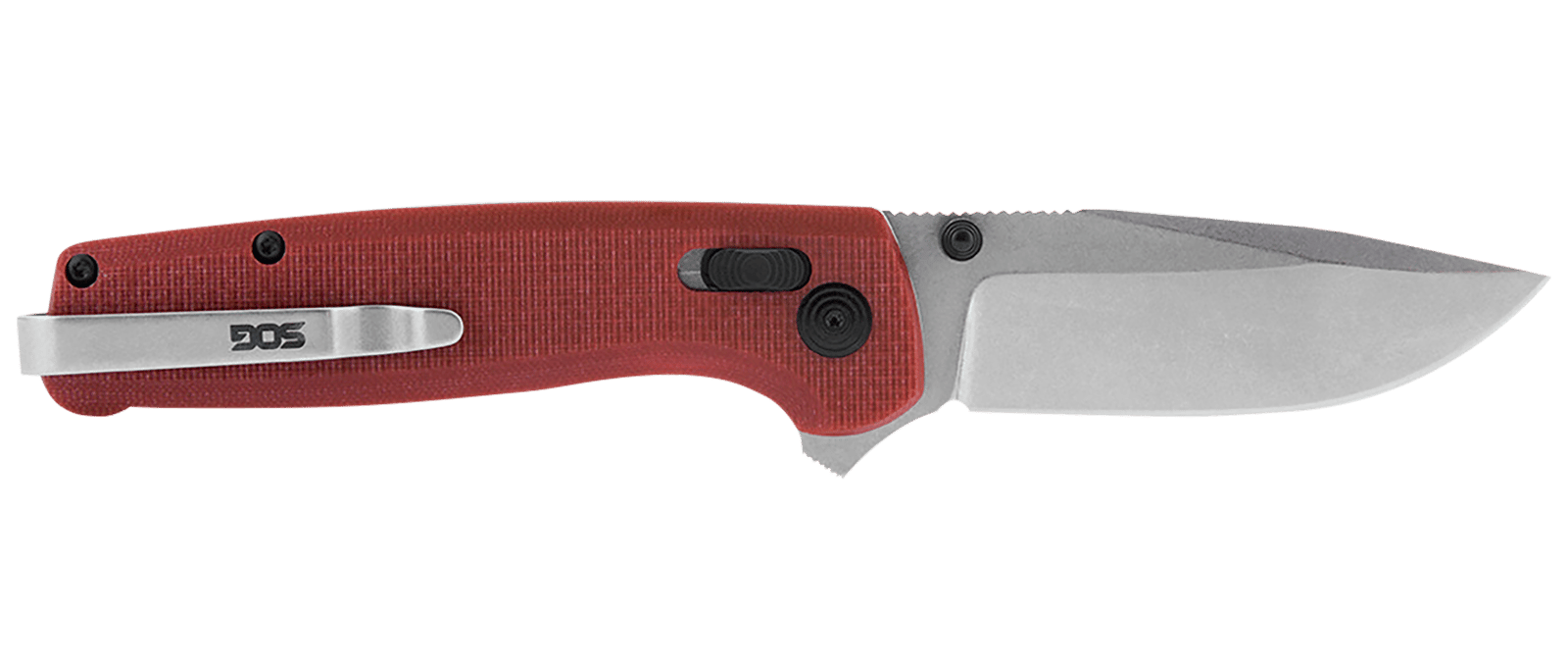 S.O.G SOGTM1023CP Terminus XR 2.95" Folding Clip Point Plain Stonewashed D2 Steel Blade Crimson Textured G10 Handle Includes Pocket Clip