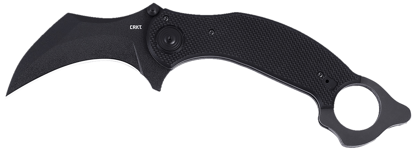 CRKT 2635 DU Hoc Deadbolt 3.62" Fixed Karambit Plain Black Powder Coated D2 Steel Blade, Black G10 Handle