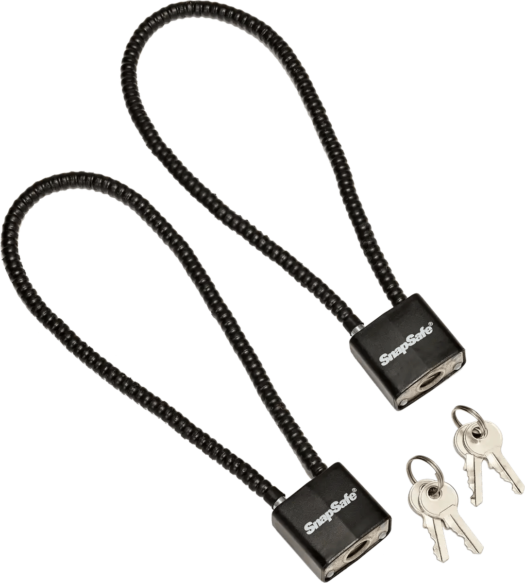 SnapSafe 75281 Lock Box Cable Lock with Padlock Steel PVC-Covered Black 2 Pack
