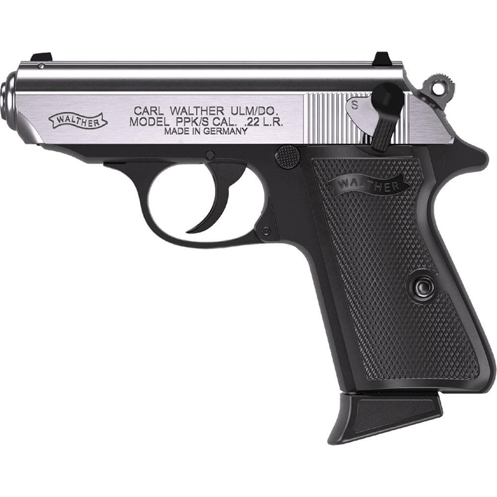 Walther PPK/s Handgun .22 LR 10rd Magazine 3.3" Threaded Barrel Two-Tone Black Stainless