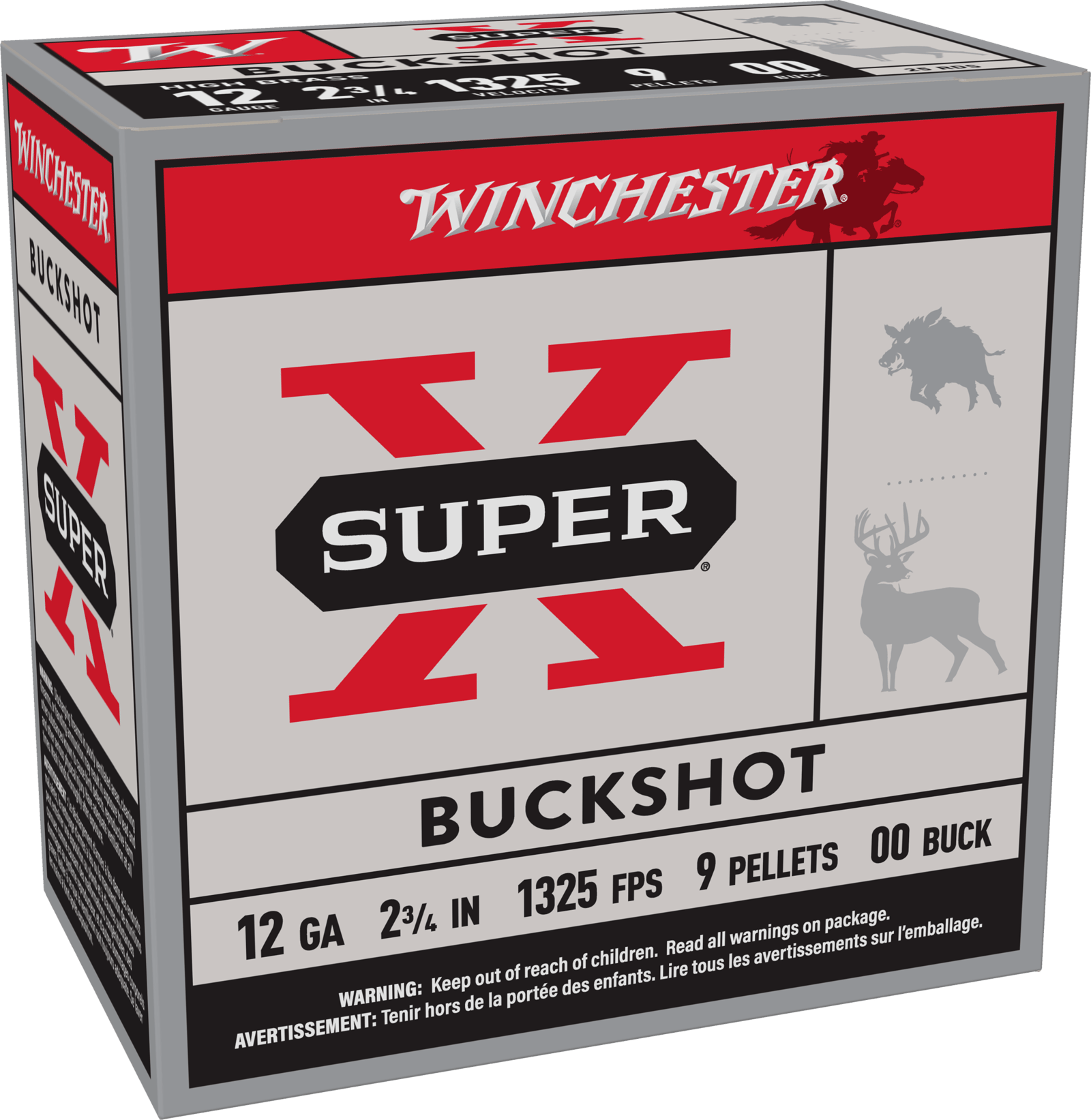 Winchester Ammo XB1200VP25 Super X  12Gauge 2.75" 00Buck Shot 25 Per Box/10 Case