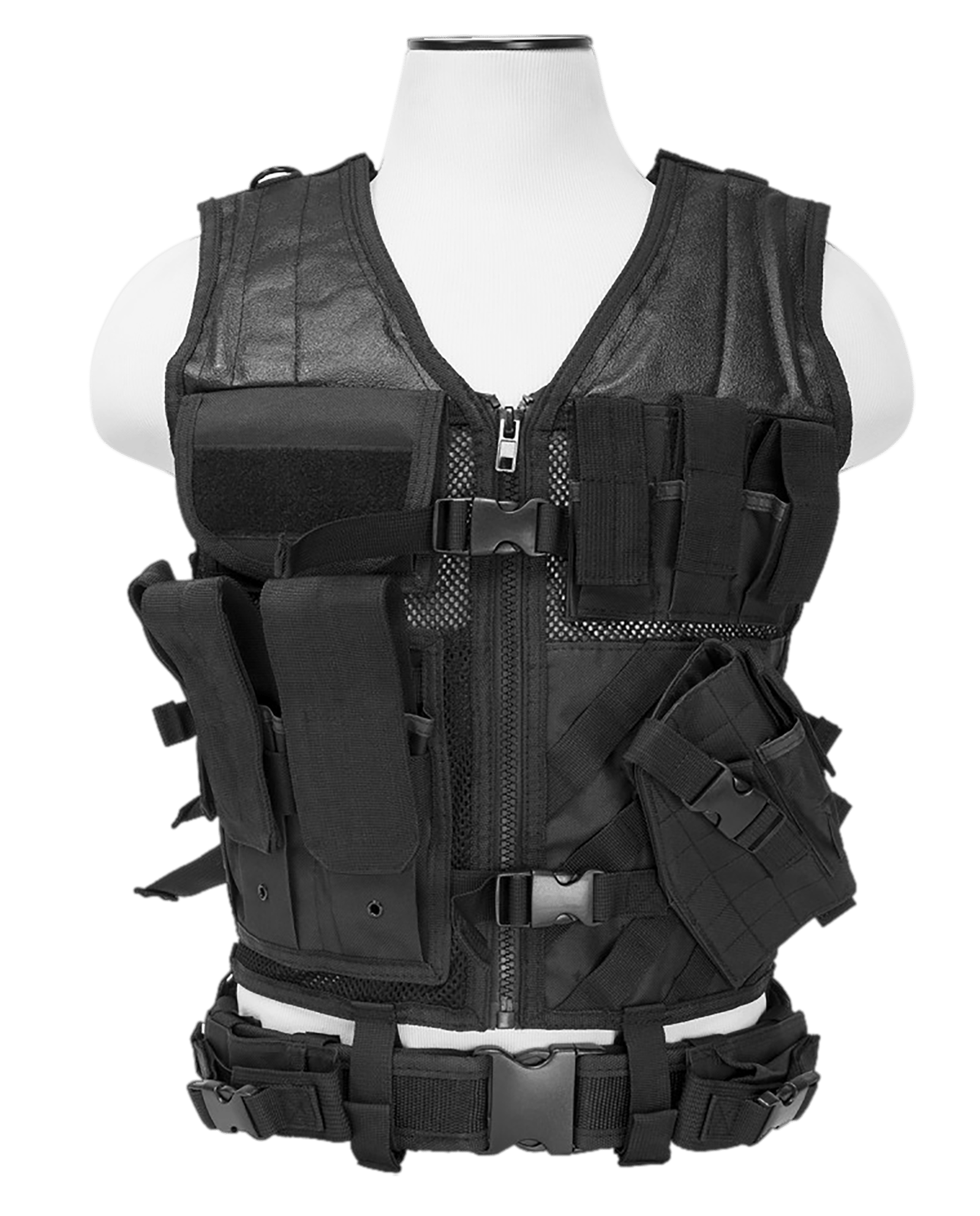 NcStar CTVL2916B Tactical  Vest XL-XXL Black PVC/Mesh Webbing