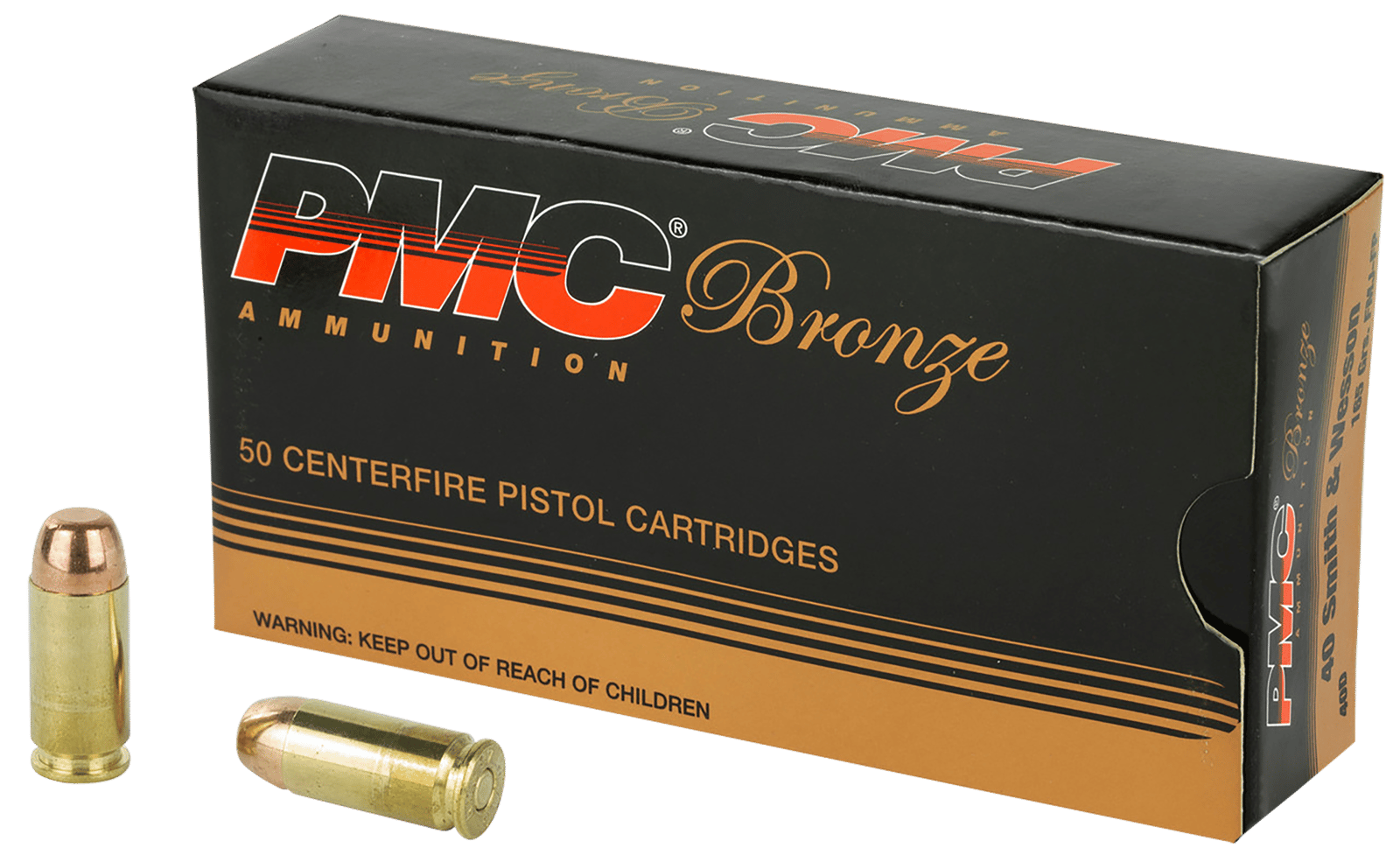 PMC 40D Bronze  40S&W 165gr Full Metal Jacket 50 Per Box/20 Case