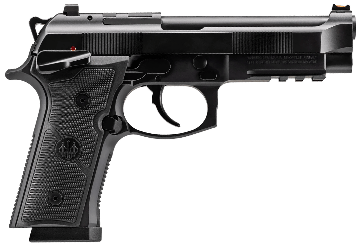 Beretta USA J92XFMSDA20 92GTS  9mm Luger 10+1 4.70" Black Inox Steel Barrel, Black Cerakote Optic Ready/Serrated Steel Slide + Aluminum Frame w/Beavertail & Picatinny Rail, Ambidextrous