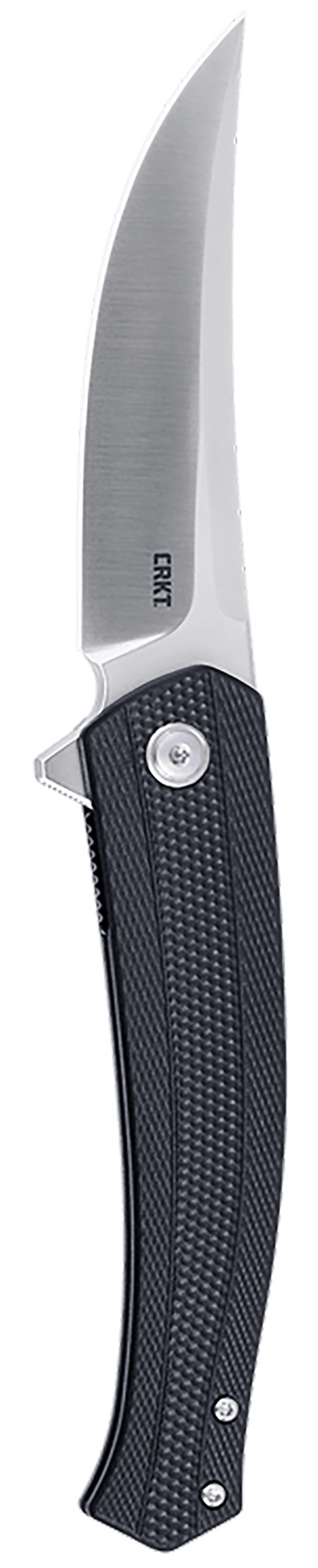 CRKT 7060 Persian  EDC 3.44" Folding Trailing Point Plain Satin D2 Steel Blade, Black Textured GRN Handle