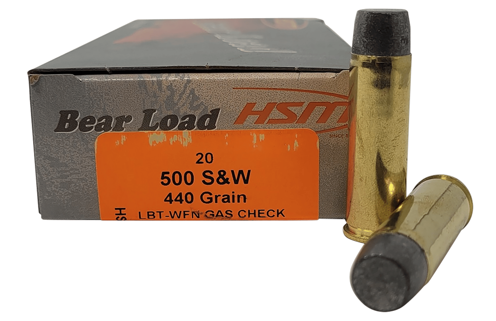 HSM 500SW6N Bear Load  500 S&W Mag 440 gr Wide Flat Nose 20 Per Box/ 25 Case