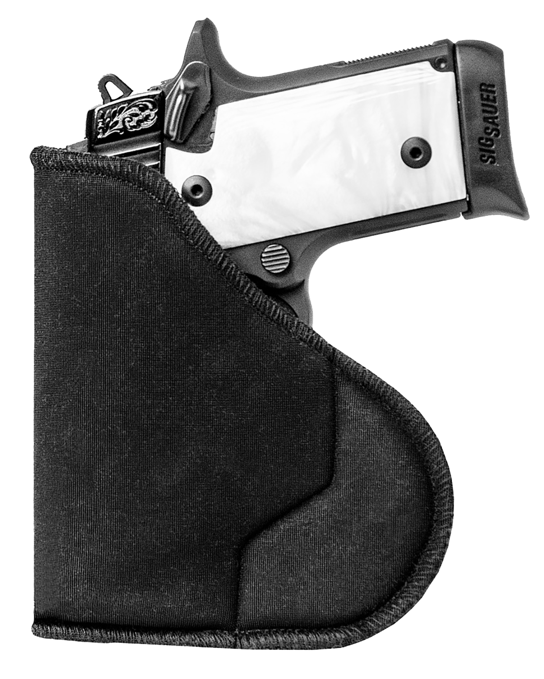 Sentry 35WB02BK HexGrip  IWB Black Nylon Pocket Fits Sm Revolver, Except 5 Shot Fits 2-3" Barrel Ambidextrous
