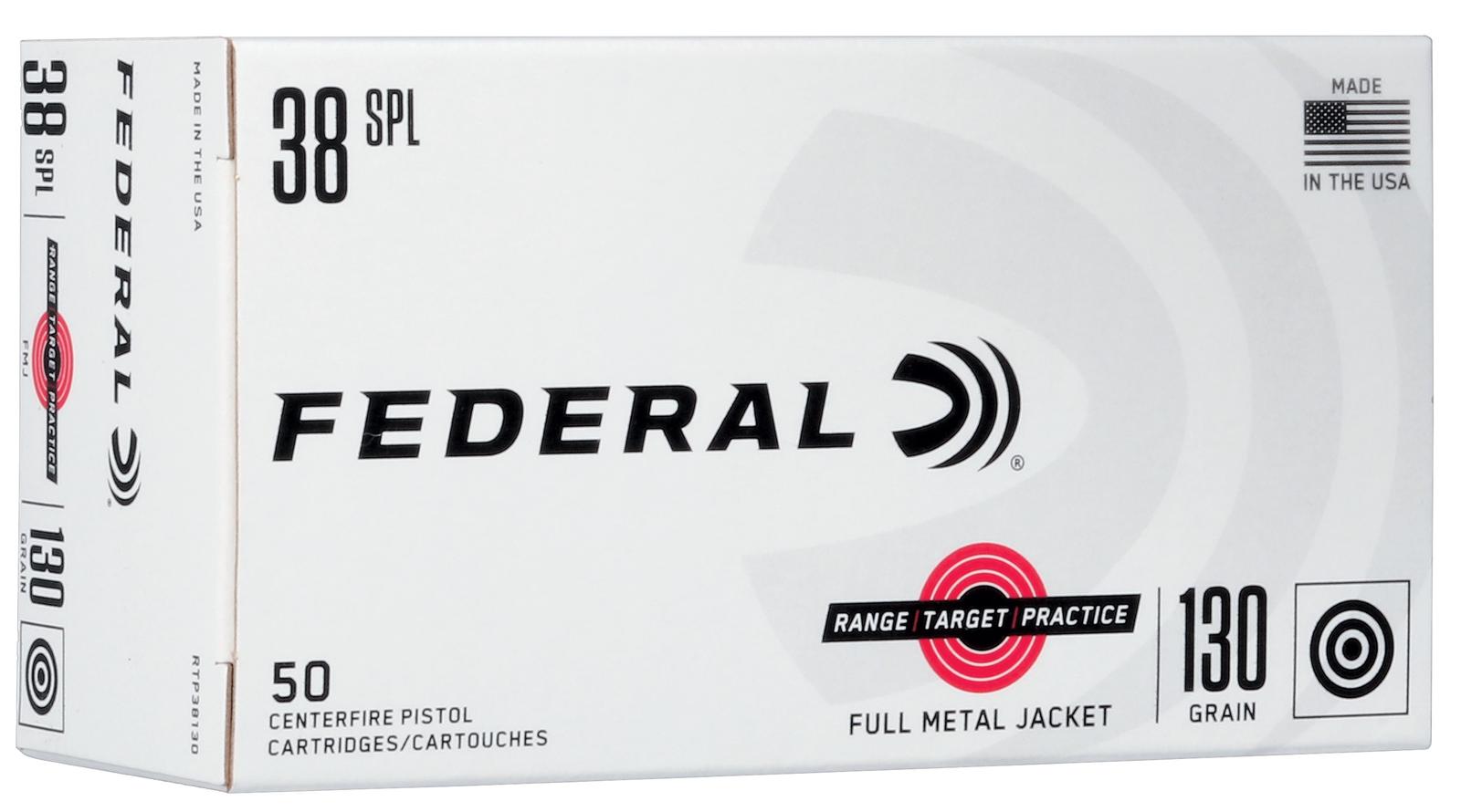 Federal RTP38130 Range & Target  38Special 130gr Full Metal Jacket 50 Per Box/20 Case