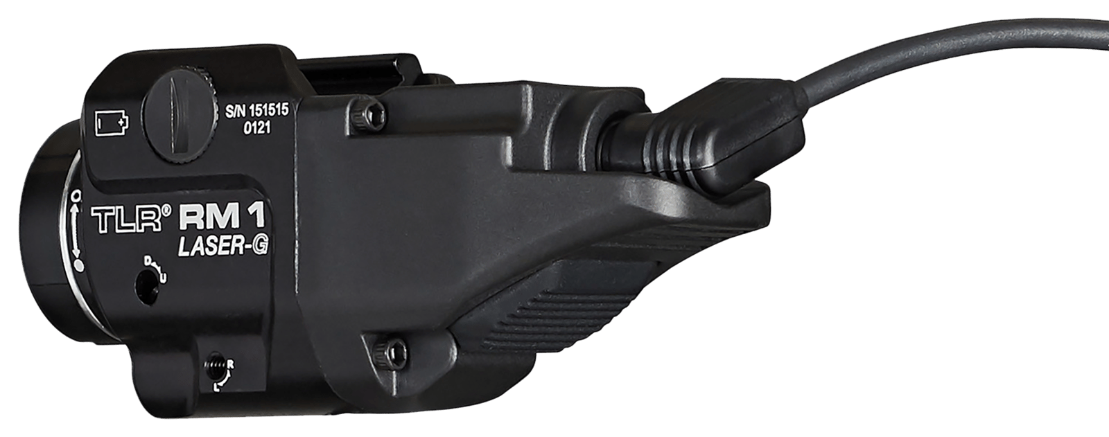 Streamlight 69443 TLR-1 RM w/Laser Black Anodized Aluminum, 500 Lumens White LED Bulb/Green Laser, 210 Meters Beam, Picatinny Rail Mount