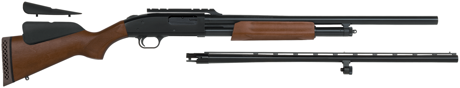 Mossberg 54243 500 Combo 12 Gauge 5+1 3" Blued 28" Vent Rib/24" Slugster  Barrel w/Cantilever Scope Mount, Blued Steel Receiver, Hardwood Dual Comb Stock, Includes Accu-Set Chokes