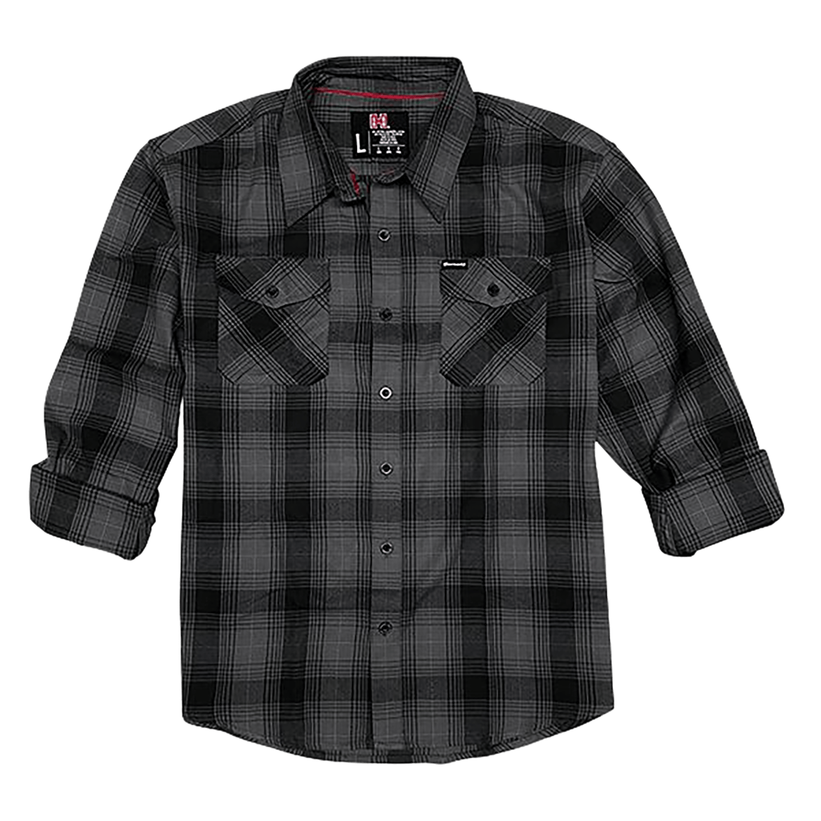 Hornady Gear 32224 Flannel Shirt  XL Gray/Black,  Cotton/Polyester, Relaxed Fit Button Up