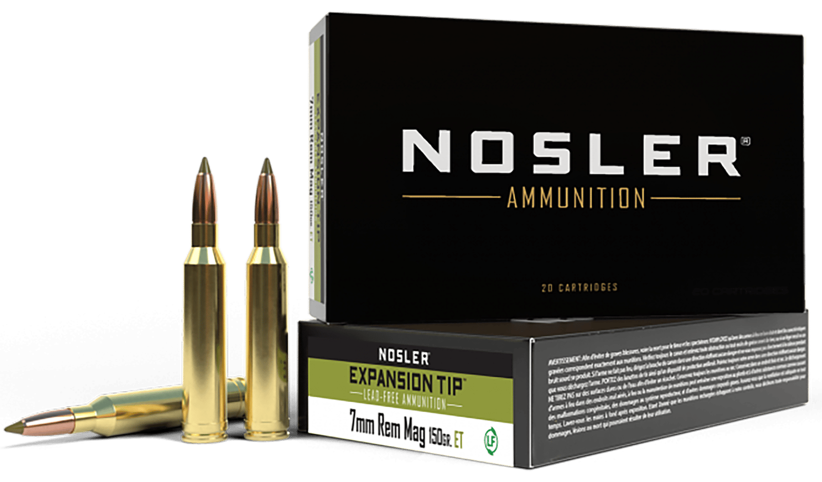 Nosler 40032 E-Tip  7mmRemMag 150gr E Tip Lead Free 20 Per Box/10 Case