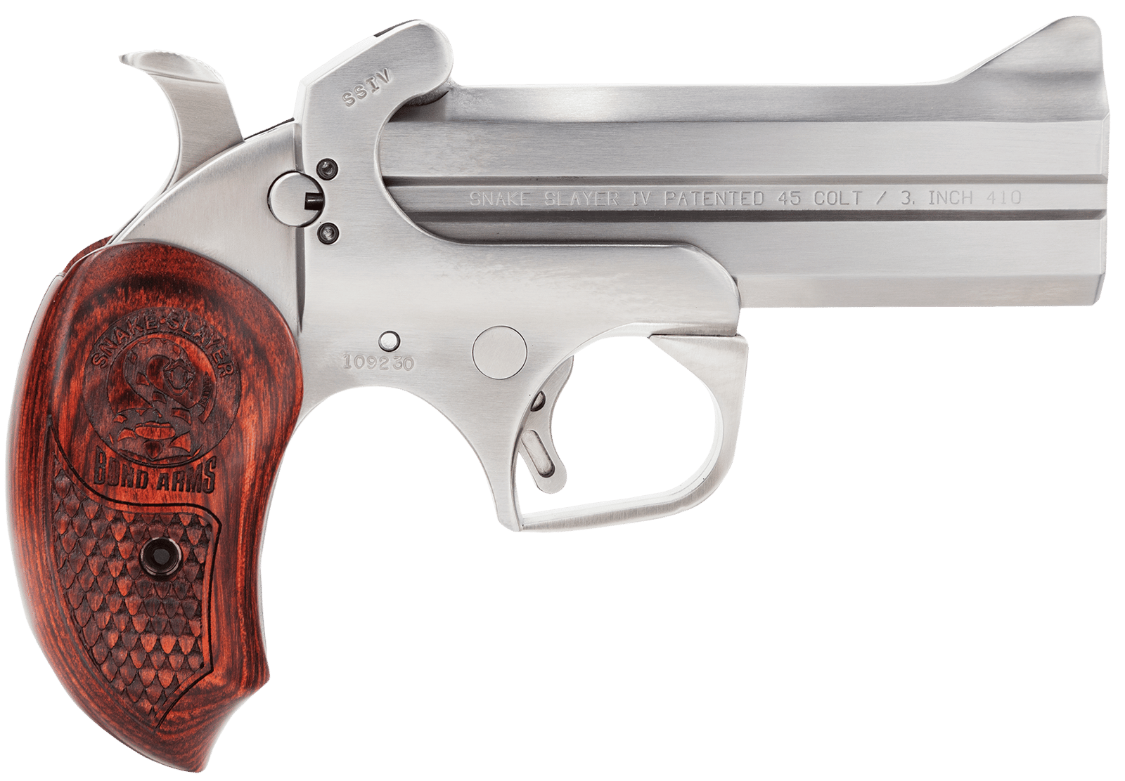 Bond Arms BASS4 Snakeslayer IV Original 45Colt/410 Gauge 2rd Shot 4.25" Extended Rosewood Grips Right Hand