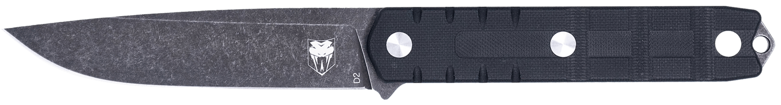 CobraTec Knives CTOWBLKDNS Outdoor Warrior 4.50" Fixed Drop Point Plain Stonewashed D2 Steel Blade, 4.75" Black Textured G10 Scales Handle