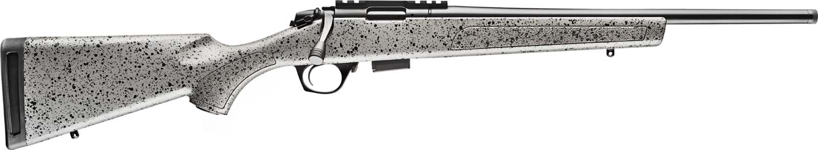 Bergara Rifles BMR005 BMR  Full Size 17 HMR 5+1/10+1 20" Matte Blued Steel Threaded Barrel & Drilled & Tapped Steel Receiver, Fixed Gray/Black Speckled Synthetic Stock