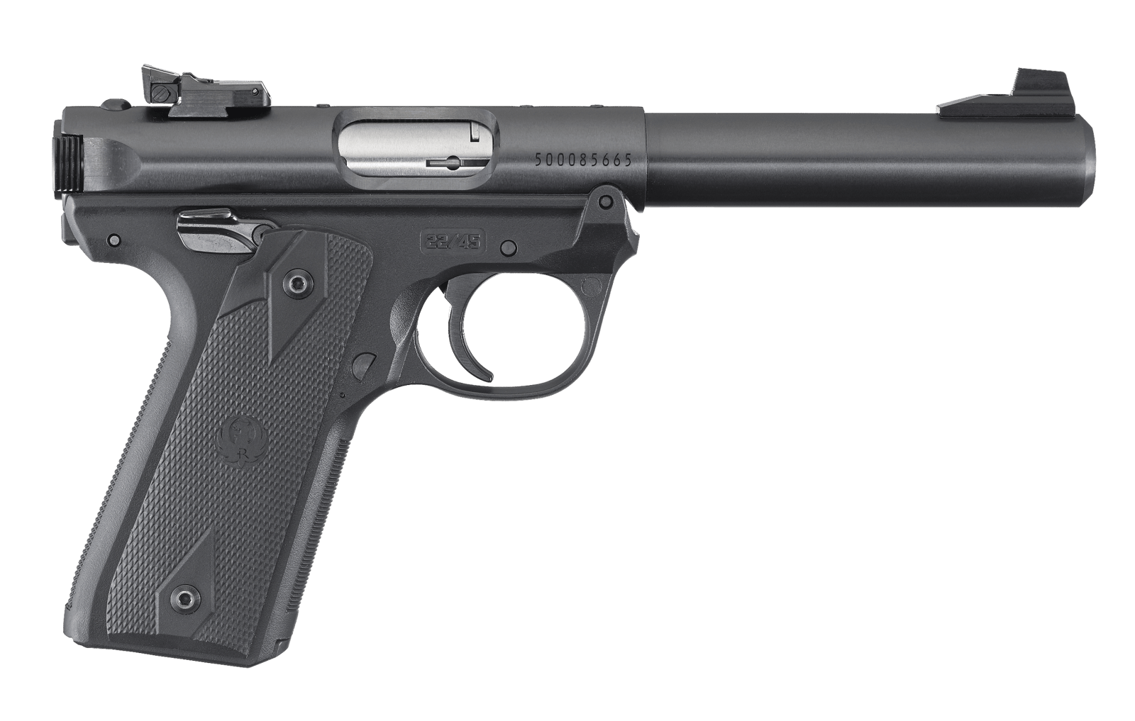 Ruger 40107 Mark IV 22/45 22 LR 10+1 5.50" Bull Barrel, Blued Steel Slide & Frame, Checkered 1911-Style Panel Grip