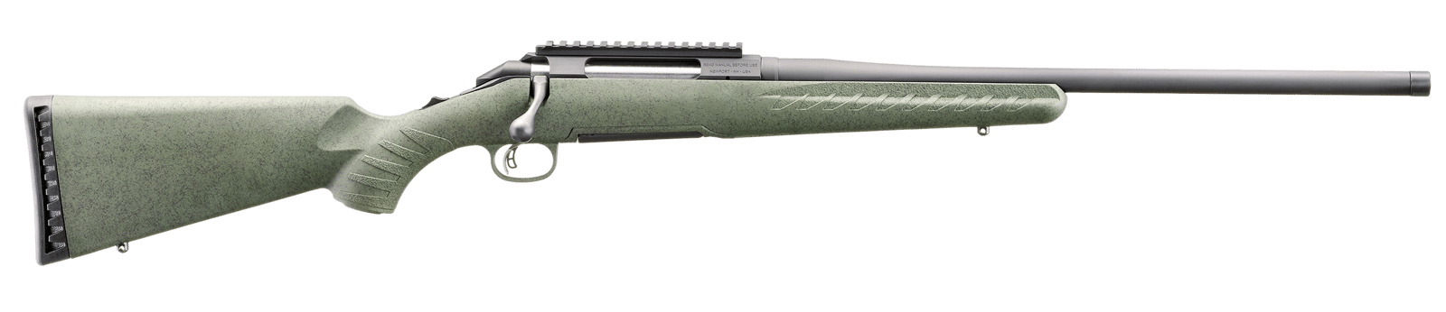 Glenfield 52004 Model A  Full Size 243 Win 4+1 20" Matte Black Threaded Barrel, Matte Black Alloy Steel Receiver w/Picatinny Rail, Moss Green Splatter Fixed Synthetic Stock, Thread Protector