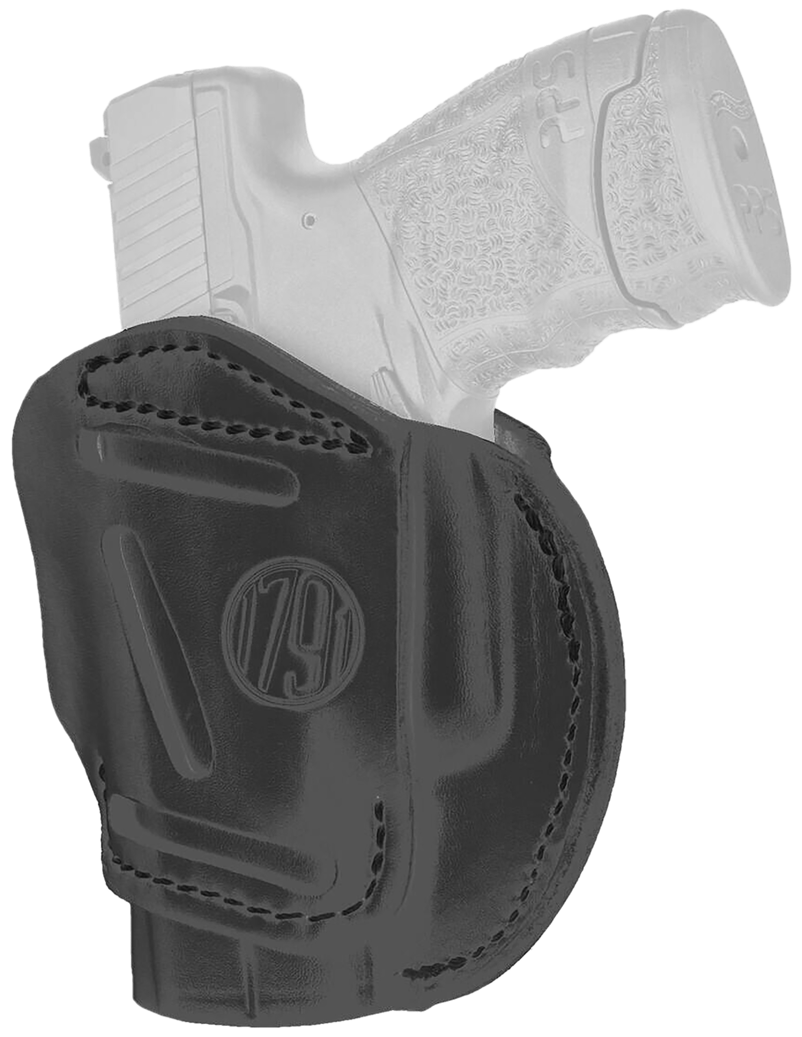 1791 Gunleather 3WH3SBLA 3-Way  IWB/OWB Size 03 Stealth Black Leather Belt Loop Compatible w/ Glock 26 Compatible w/ Ruger LC9 Compatible w/ S&W M&P Shield Ambidextrous Hand