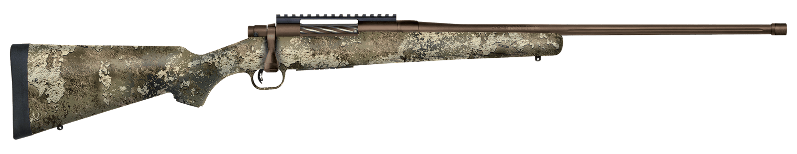 Mossberg 28171 Patriot Predator 7mm PRC 3+1 24" Fluted & Threaded, Patriot Brown Cerakote Barrel/Rec, TrueTimber Strata Stock