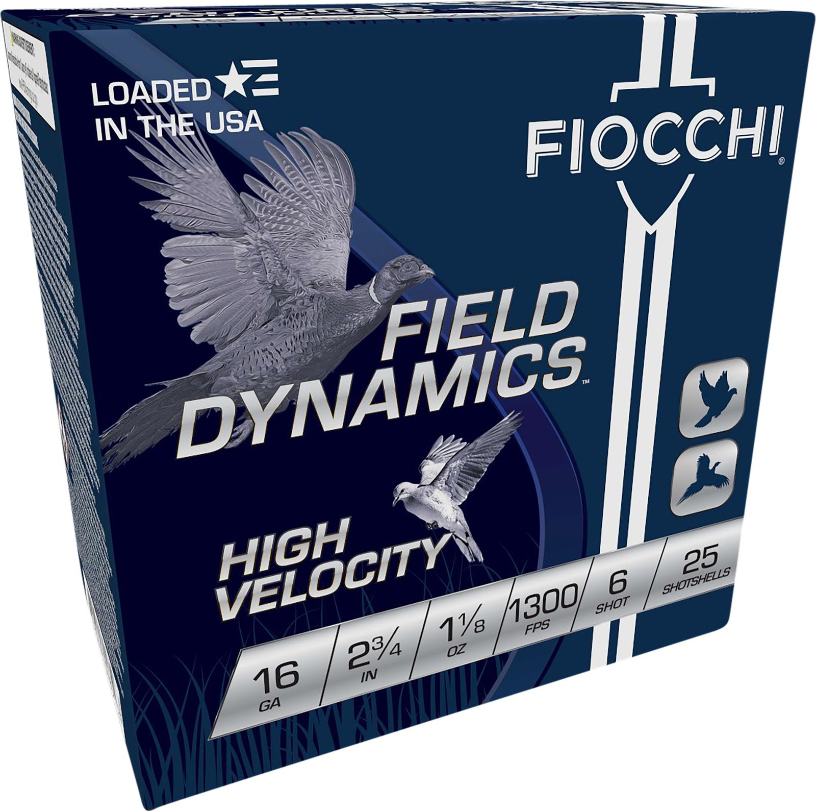 Fiocchi 16HV6 Field Dynamics High Velocity 16Gauge 2.75" 1 1/8oz 6Shot 25 Per Box/10 Case