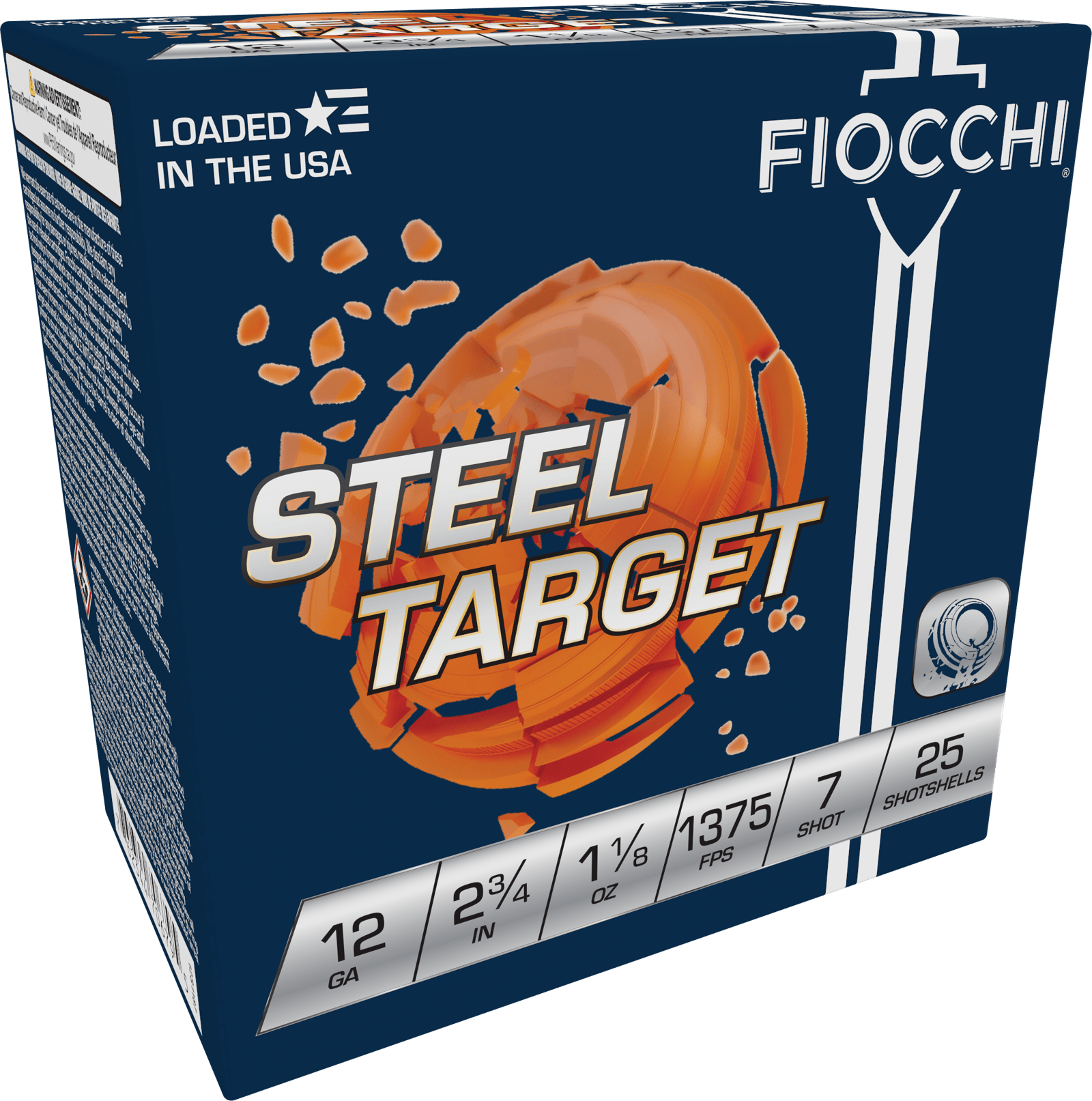 Fiocchi 12S1187 Steel Target  12Gauge 2.75" 1 1/8oz 7Shot 25 Per Box/10 Case