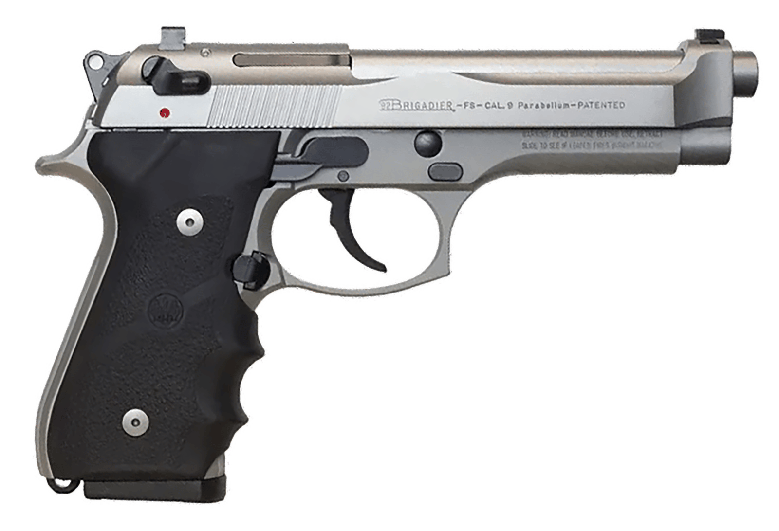 Beretta USA J92F560 92FS Brigadier 9mm Luger 10+1 4.90" Stainless Steel Barrel, Inox Stainless Steel Serrated Slide, Inox Aluminum Frame, Black Stippled Rubber Grip