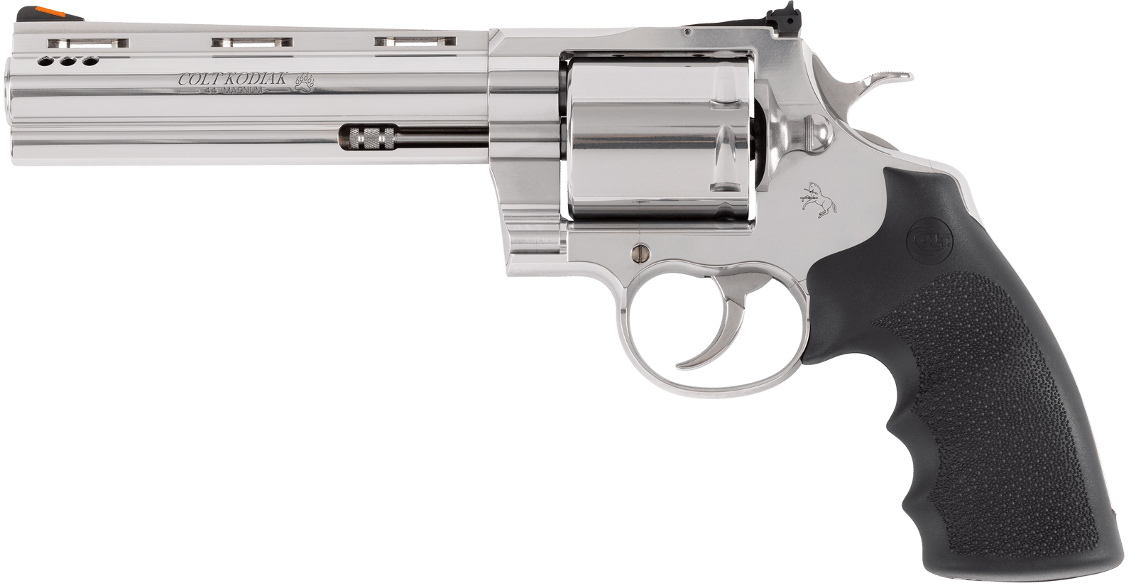 Colt Mfg KODIAKSP6RTS Kodiak  44 Mag 6 Shot 6" Stainless Steel Vent Rib Barrel, Cylinder & Frame, Exposed Hammer