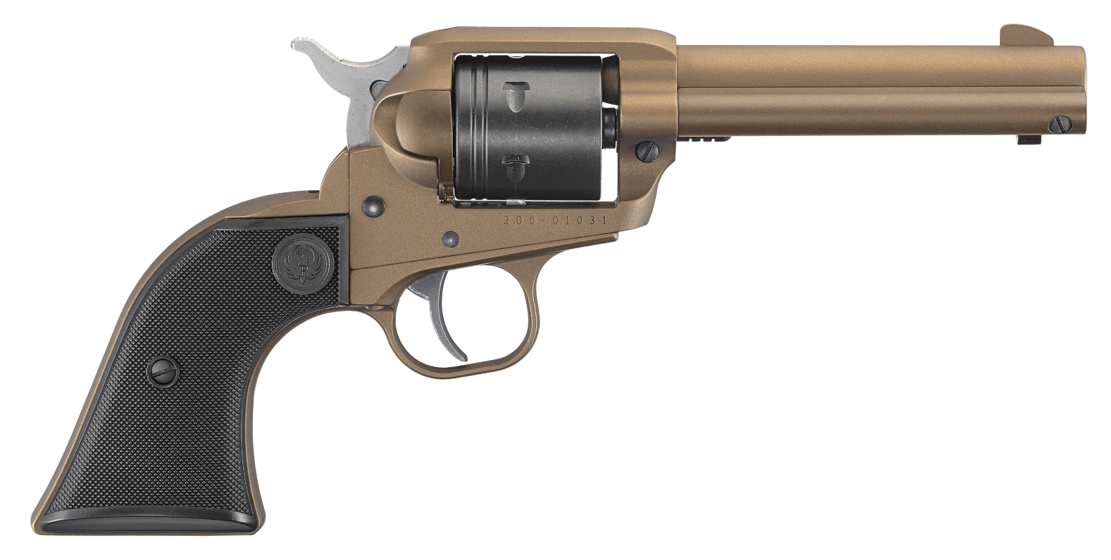 Ruger 2004 Wrangler  22 LR 6 Shot 4.62" Burnt Bronze Cerakote Barrel, Black Cerakote Cylinder, Burnt Bronze Cerakote Frame Black Checkered Polymer Grips