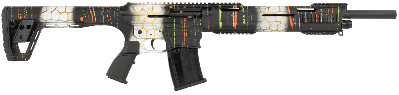 Tokarev USA 21000428 TAR SP 12 Gauge AR Style 18.50" Splatter Camo Aluminum Receiver w/Picatinny Rail, Polymer Stock, Ambidextrous
