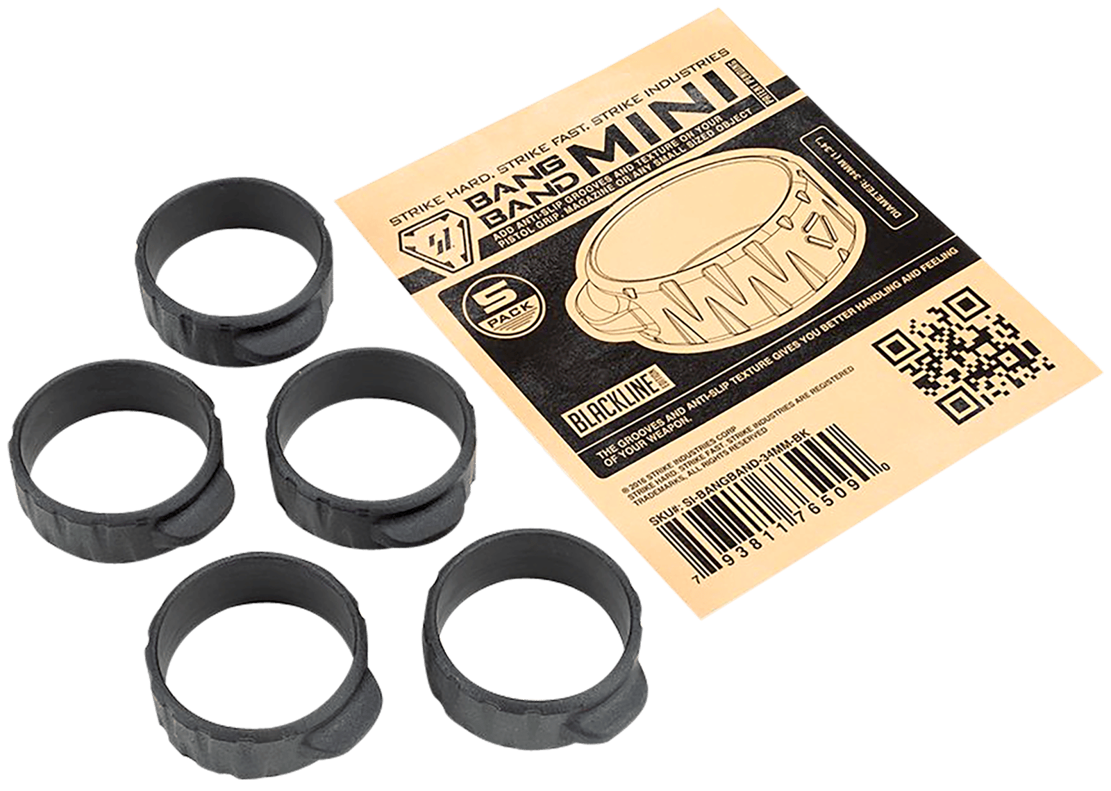 Strike Industries BANGBAND34MMBK Bang Band Mini 34mm Made of Black Rubber 5 Pack